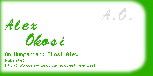 alex okosi business card